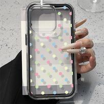 Applicable to iPhone17ProMax 2-in-1 color polka dot mobile phone case 16 simple 15ProMax niche large hole apple 17