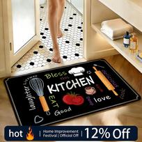 Soft Absorbent Non-Slip Rug Blessed Kitchen Floor Mat Home Decor Doormat Bedroom Floor Mat Shower Carpet 40cm x 60cm