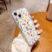 UV painted flower and grass Apple 16 mobile phone case iphone17promax transparent anti-drop 15 soft case protective case 12pm apple 17
