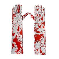 Bloody White Skeleton Halloween Gloves For Costume Party