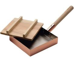 Wahei Freiz dancyu Pure Copper Egg 18 x 18 with Wooden Gas Stove Dancyu Pan, cm, Lid, Only, DA-37