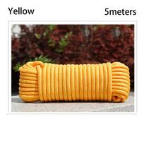 3mm Hiking Camping Equipment Paracords 550 Rope Paracord Cord Lanyard Tent Ropes Survival kit 5meters geltona
