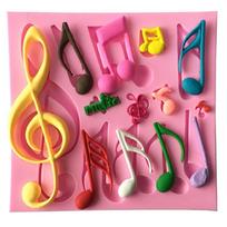3D silikoninė muzikinė nata Forma „Fondant“ tortas dekoruojantis šokoladinis „Sugarcraft“ formos „pasidaryk pats“