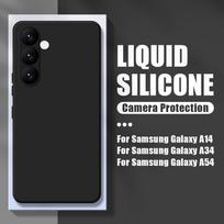 Skystas silikoninės gumos smūgiams atsparus galinis dėklas, skirtas Samsung Galaxy S25 Ultra S24 FE S23 S22 S21 FE A36 A55 A16 A15 A06 A35 A25 A54 A73 5G Samsung A56 5G juoda