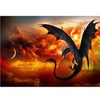 Pilnas 5D „pasidaryk pats“ deimantinis paveikslas „Fire Dragon Diamond“ siuvinėjimas „Anime“ kryžminio dygsnio rinkiniai namų dekoras, rankų darbo dovana Round 20x30cm