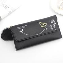 Yogodlns Fashion Butterfly Piniginė Moteriška PU odinė maža sankaba Kasdienis moteriškas monetų piniginės kortelių laikiklis Moteriška rankinė 19*1.5*9.5cm raudona