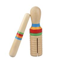 Spalvingas medinis varnų garsiakalbis Wood Guiro Kids, muzikinis žaislinis persesijos instrumentas