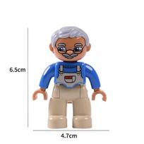 Figūros modelis Didelio dydžio minifigūrėlė statybinė lėlė šeimos profesionalė, suderinama su didelių dalelių žaislu