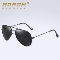 AORON Madingi poliarizuoti akiniai nuo saulės Klasikiniai vairavimo akiniai nuo saulės metalinio rėmelio veidrodinio lęšio akiniai nuo saulės vyrams, moterims, dovanoms Black Frame juoda