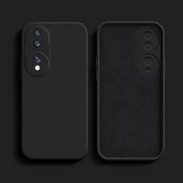 Tikras skysto silikono minkštas telefono dėklas + mikropluošto audinio vidinis dangtelis, skirtas HONOR 70 5G 50 Lite SE Huawei Nova Y70 / Y70 Plus Huawei Nova Y70 Plus juoda