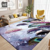 Spalvingi plunksnų kilimėliai moderniai svetainei ir miegamajam 40x60cm 1pcs