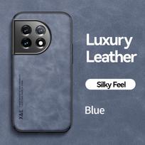 KEYSION prabangus odinis dėklas, skirtas Oneplus 11 5G 10T 9 RT minkštas silikonas + kompiuteris, atsparus smūgiams telefono dangtelis, skirtas Oneplus Ace 2 1+ Ace Pro for Oneplus 11 mėlyna