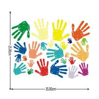 Spalvingi delnų atspaudų sienų lipdukai darželio fono sienai kūrybinga grafiti dekoracija lipni PVC lipdukai 25cm*35cm
