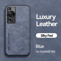 KEYSION prabangus odinis dėklas, skirtas Huawei P60 P60 Pro Minkštas silikonas+PC atsparus smūgiams telefono dangtelis, skirtas Huawei P60 Art P60 Pro for Huawei P60 mėlyna
