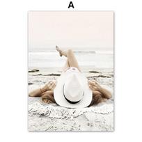 Begonia Beach Nendrių plunksnų sienų menas Šiaurės šalių plakatai ir spaudiniai Drobės tapyba Sienų paveikslai gyvenamojo kambario interjero dekoravimui A4 21x30cm No Frame