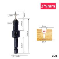 1vnt grąžtas 2,5 × 9 mm 2 × 9 mm 3,25 × 10 mm 3,5 × 12,5 mm šešiakampis kotas 2×9mm