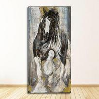 Tapyba svetainei be rėmelio Šiuolaikinė arklio drobė Tapyba gyvūnai sienų menas Pop paveikslas didelio dydžio drobė 21cm×30cm NoFrame black