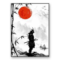 Japonijos samurajų dekoratyvinė sienelė Ninja Miyamoto apdaila Tapyba Svetainė Sienų Menas Paveikslėliai Šiuolaikinis namų dekoras Estetika 21cm×30cm NoFrame