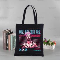 Sukuna Ryomen juodas pirkinių krepšys originalaus dizaino Jujutsu Kaisen Anime unisex mados kelionių drobiniai krepšiai 24*26cm