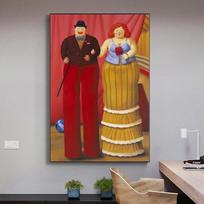 Juokingas poros menas, Fernando Botero Drobės paveikslai ant sienos Meno plakatai ir spaudiniai Modernaus meno Sienų paveikslėliai Namų dekoras 21*30cm