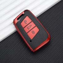 TPU automobilio nuotolinio valdymo pulto rakto dėklo dangtelis, skirtas Volkswagen VW Magotan Passat B8 Golf, skirtas Skoda Superb A7 Smart 3 mygtukų automobilio apdailai raudona