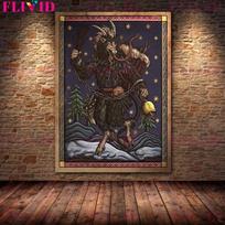 Liaudies siaubo būtybės, retro sienų menas, aliejiniai paveikslai, retro menas, plakatai ir spausdintas namų dekoras be rėmelių 21cm×30cm NoFrame black