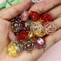 Akrilo rankų darbo medžiagos Madingi karoliai pakabukas apyrankė 17,6 mm „pasidaryk pats“ karoliukai „pasidaryk pats“ papuošalai, gėlių karoliukai, 20 vnt. įvairiaspalvis