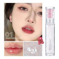 Bear Ice Transparent Thin Flashes Beaded Light Stacker To Nourish Lip Glaze Aliejiniai lūpų dažai Red Bottom Permatomas lūpų blizgesys 01
