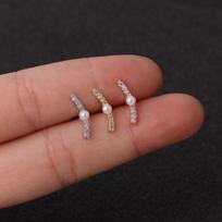 1 vnt. nerūdijančio plieno auskaras ausies pradurti papuošalas kremzlės Helix Tragus Rook Lobe smeigė auskaras 2 rožinio aukso spalvos