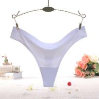 Thong Women's One-piece Ice Silk Seamless Adhesive Solid Color Triangle Underwear S balta