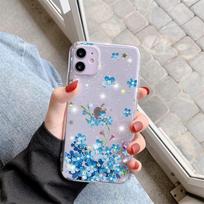 For Xiaomi Mi Redmi Note 10 10S 7 9 9a 9C 9S 8 8T 9T 12 Pro 11 11T 10T Pro 9 Lite A3 Poco M3 F3 X3 NFC Flowers Glitter Soft Case Poco X3 X3 NFC 4G gray
