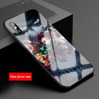 Demon Slayer Tempered Glass Phone Case For iphone 12 11 Pro Max 5 6 7 8 PLUS X XS XR XSMax Shell 12Pro Cover Shell iphone12 Pro Max white