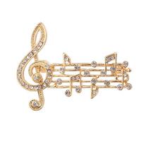 Mada Muzikos Natų Sagės Smeigtukai Aukso Sidabro Spalvos Emalio Sagė Elegantiški Vakarėlio Aksesuarai Muzikos Mėgėjams auksas
