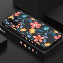 Spalvingas gėlių rašto silikoninis dėklas Xiaomi 14T 13t 12t 11t 10 Poco X6 X5 F6 Pro Redmi Note 13 12 11 10 Pro smūgiams atsparus TPU minkštas dėklas su dirželiu Redmi Note 13 4G juoda