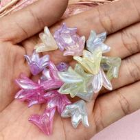 20 vnt. 16*11,5 mm akrilinių makaronų gėlių formos karoliukų, skirtų „pasidaryk pats“ karoliukų gamybai, plaukų segtukų ornamentams, aksesuarų medžiagoms įvairiaspalvis