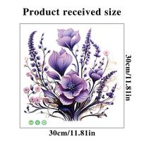 Purpurinių gėlių krūmas Creative tualeto lipdukas tualeto dangčio dekoravimas vandeniui atsparių lipdukų lipdukai 30x30cm violetinė