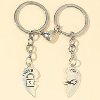 1Pair Love magnetinės indukcinės poros raktų pakabukas Creative Bag pakabukas raktų pakabukas beige