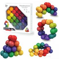 Fidget žaislas 3D dėlionės kamuoliukas Begaliniai susukti ir pasukti Lankstūs jungimai Streso mažinimo stalo skulptūra Žaislai vaikams Suaugusiųjų dovana red