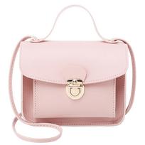 Women Messenger Bags Solid Color Shoulder Crossbody Phone Bag Small Square Bag raudona