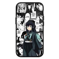 skirtas iPhone 15 14 Xiaomi Redmi Note 13 12 11 Pro Max X 8 7 XR 9 Samsung Galaxy A24 A15 S24 S23 Huawei OPPO A38 Demon Slayer Muichiro Tokito telefono dėklas for Redmi Note 12 Pro 4G rausvai ruda
