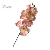 Dirbtinės kandžių orchidėjos Realistiškos netikros šilko gėlės Vestuvių vakarėlis Namų biuro stalo centrinė dalis Dirbtinio Phalaenopsis gėlių šakelių dekoravimas rožinė