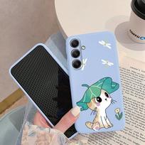 Cat raštuotas minkštas silikoninis dėklas, skirtas Samsung A55 A35 M35 Xiaomi Redmi Note 13 Pro 13C iPhone 15 Huawei Honor Realme fotoaparato apsauginis dangtelis, atsparus smūgiams Samsung Galaxy S9 Plus mėlyna