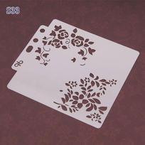 Mados reljefiniai trafaretai 1 vnt. Trafaretai Tapybos trafaretas 14,1*13cm Albumas Amatai PET plastikas Baltas Scrapbooking Tapyba S33