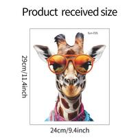 Animacinių gyvūnų asmenybė žirafos galva stiklo langas namų puošyba dekoratyviniai sienų lipdukai 24*29CM/fun-f35