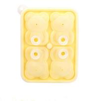 4 tinklelis 3D mažo meškiuko formos ledo kubelio silikoninė formelė Little Bear ledo bloko forma buitinė ledų ledų dėžutė ledo forma geltona