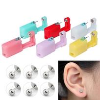 Tragus ausų kremzlės auskarų auskarų vėrimo mašina Plieninė vienkartinė nosies auskarų vėrimo priemonė Helix Piercing 1Pc Tool And 1Pc Ear Stud-05 pink