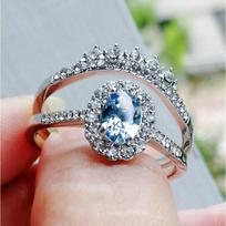 Prabangus naujas Bohemian Ring Mados žiedas Moterų sužadėtuvių pasiūlymo žiedas No. 6 balto aukso spalvos