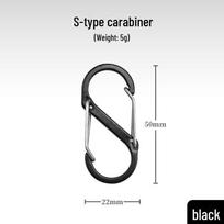 S-Shaped No. 5 Aluminum Outdoor Mountaineering Quick Hook and 8-Shaped Connector Keychain for Backpacks juoda
