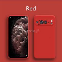 Google Pixel 9 Pro dėklas, skysto silikono dangtelis, Pixel 9 Pro dangtelis, TPU minkštos gumos apsauga, telefono dėklas, Pixel 9 Pro XL dangtelis Pixel 9 Pro raudona