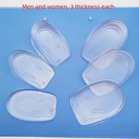 Permatomos silikoninės aukštį didinančios vidpadžiai vyrams ir moterims - Comfort Q elastingi, amortizuojantys smūgius, lipnūs kulno pagalvėlės Women's 1CM